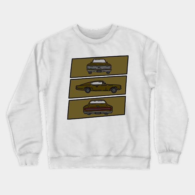 retro muscle car vintage illustration Crewneck Sweatshirt by fokaction